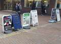 Town centre invaded ... by a horde of ad boards 