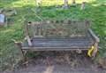 Benches smashed and football played at cemetery