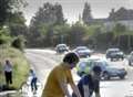 No fun for some as flood blocks road