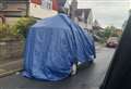 ULEZ camera van vandalised and covered in tarpaulin