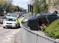 Man freed after town centre crash