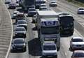 Lane closed on motorway slip road