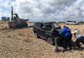 4x4 rescued after getting stuck in shingle