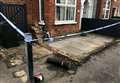 House cordoned off after being hit by car