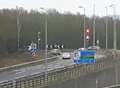 Motorway mayhem on busy sliproad