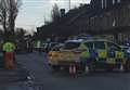 Road shut as lorry hits pedestrian