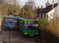 Delays after buses get stuck together