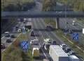 Crash on motorway slip road