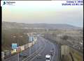 Lorry queues building near tunnel