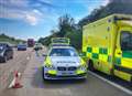 One casualty as car flips on motorway