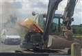 Digger destroyed after blaze at farm 