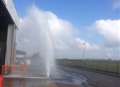 VIDEO: 20ft high water spout on industrial estate