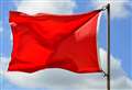 Red flag warning at beach