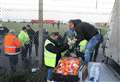 Stranded drivers scramble for food