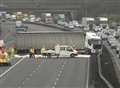 Jack-knifed lorry blocks M20