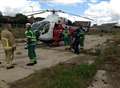 Worker flown to hospital after trench crush drama