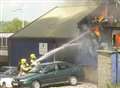 Mechanic hurt in workshop blaze