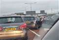 Gridlock on bridge after crash and shopping centre evacuation