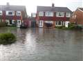 Downpours turn a close into a 'lake'