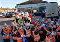 Lucky kids meet Santa and his reindeers