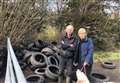 80 tyres dumped on couple's driveway