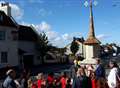 VIDEO: Ceremony for restored monument damaged in crash