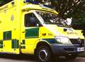 Motorcyclist taken to hospital