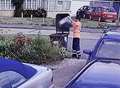 VIDEO: Binman pours recycling into waste bin