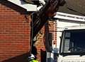 Stolen crane used in petrol station ram-raid