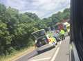 Crash causing delays on A20