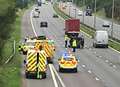 Car overturns on motorway