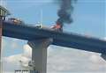 Caravan fire on Dartford Crossing