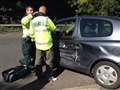 Car and lorry crash at Whitfield