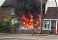 Flats engulfed by fire