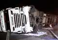 Overturned lorry closes motorway