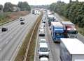 Motorcyclist taken to hospital following M20 crash