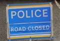 Three-car crash blocked road