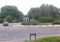 Car ends up on roundabout