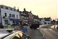 Car flips onto its roof after crash