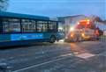 Bus damaged in crash