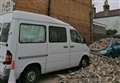 Car crushed as roof collapses