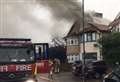 House roof set on fire by lightning strike