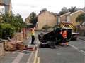 Car flips on roof in Gravesend