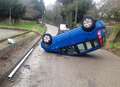 Car on roof at Mongeham