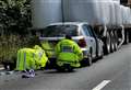 Crash between car and tractor