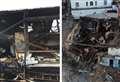 Buildings badly damaged after huge fires