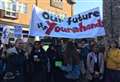 Schoolchildren march in climate change demo