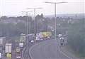 Three lorries and car crash on M25