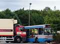 Lorry and bus in crash