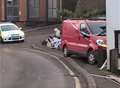 Pensioners rescued after van crashes into house